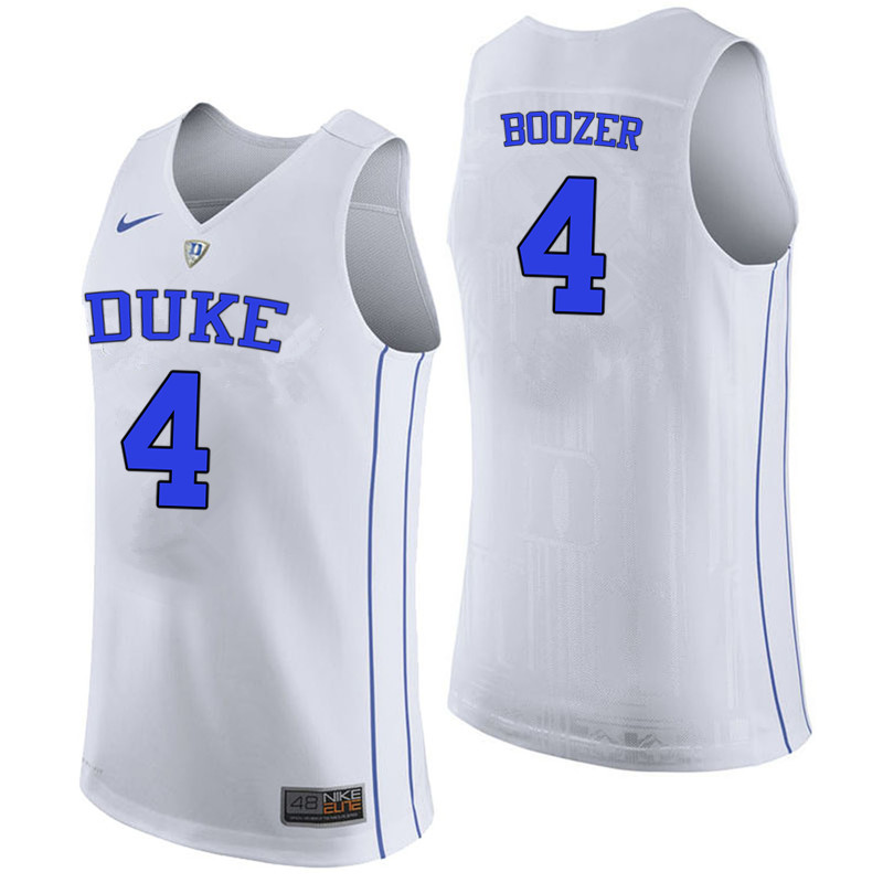 Duke Blue Devils #4 Carlos Boozer College Basketball Jerseys-White